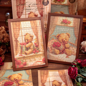 Bộ Jigsaw Hình Vườn Hoa Cổ Điển Cỡ Lớn Hình Gấu Dễ Thương Có Khung Ảnh Trang Trí Bàn Quà Tặng Sáng Tạo Cho Người Lớn