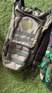 Tas Punggung Sepeda Tactical Polos Motif Loreng Bahan Velcro & Cordura Lubang Waterbag