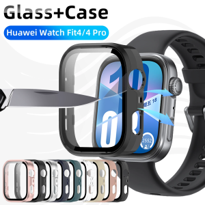 Kính + Vỏ bảo vệ toàn diện cho Đồng hồ thông minh Huawei Watch Fit 4 Pro PC Bảo vệ màn hình toàn diện cho Phụ kiện Huawei Watch Fit 4
