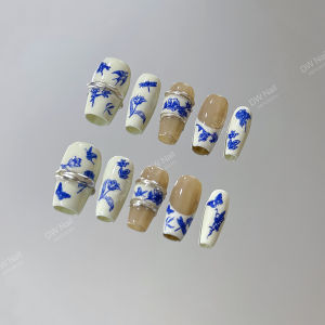 Luxury Handmade Nail Tips Bright Color Series Wearable False Nails White Gloves Effect Professional Salon Quality Beauty Tools