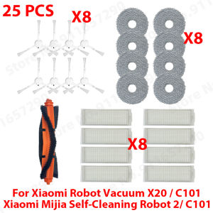 Robot Hút Bụi Xiaomi X20/Mijia Robot Tự Làm Sạch 2/C101 Bàn Chải Bên Chính Bộ Lọc Hepa Vải Lau Nhà Phụ Kiện Làm Sạch Cho Máy Hút Bụi