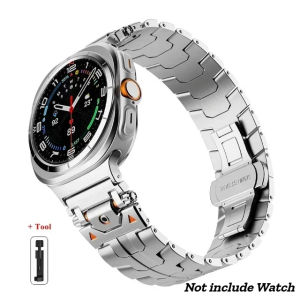 Stainless Steel Strap for Samsung Galaxy Watch 7 Ultra 47mm Luxury Metal Band for Galaxy Watch Ultra 2025 Replaceable Wristband