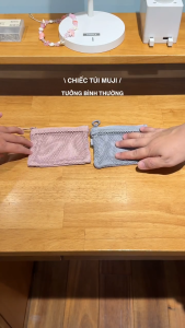 MUJI Túi Hai Ngăn Có Khóa Kéo Polyester