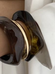 Ingemark | Ingemark 3 Styles Ethnic Irregular Resin Acrylic Bracelets for Women on Hand Vintage Geometric Bangles Steampunk Jewelry Gift