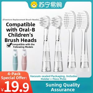 Childrens Electric Toothbrush Heads Compatible with KUB LUSN Baby Soft Dupont Bristles Deep Cleaning 4 Pack Oral Care