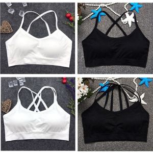 Sports Bra Womens Anti Shake Running Gathered Small Vest Style Wrap Chest Yoga Student Prevent Sagging Underwear
