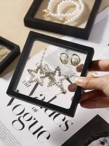 10pcs Transparent Floating Display Box Plastic Film Jewelry Packaging Box Jewelry Necklace Ring and Collectible Storage Bo