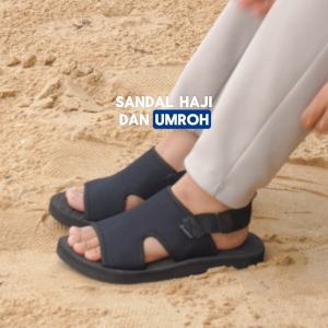 ZAMRA Sandal Haji Umrah Pria Wanita by Hazely – Sandal Ibadah Travel Muslim Ringan Anti Slip – Sandal Muslim Casual Nyaman Anti Licin Cocok Wudhu & Travel