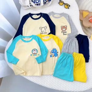 Bộ Quần Áo Trẻ Em Dài Tay Vải Thun Lạnh NATUCO Mềm Mát Cho Bé 0-8 Tuổi Mặc Ngủ Máy Lạnh TD-IN102