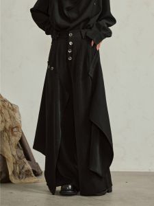 Quần Ống Rộng Đa Năng SUNYVONNE Thiết Kế Tối Giản Không Đều Hai Mảnh Thời Trang Quần Áo Công Sở Thường Ngày Chất Liệu Polyester