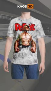 Kaos 3D 3 Dimensi Popeye Premium Bangkok Thailand