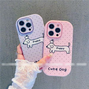 Cute Polka Dot Dachshund Phone Case for iPhone 16/15 Pro Max Apple 14 Plus Anti-Fall 13/12 Pro Womens 11 Unique Xiaomi 13/14 Silicone Soft Shell Full Cover