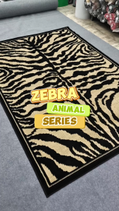Karpet Lantai Monokrom 100x150 Animal Zebra Karpet Permadani Bulu
