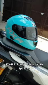 RXR BLACK VISOR With BPS Sticker K691-2 Full Face Helmet For Adult Size Large