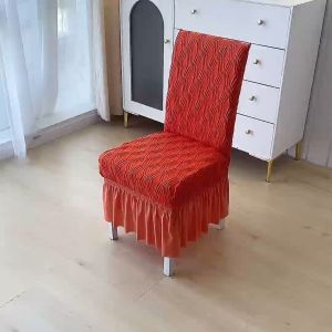Cool ice silk fabric Skirt Chair Covers Thickened Elastic Dining Chair for Banquets