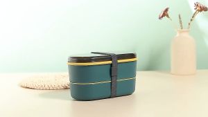 Microwaveable 700ml Double Layer Lunch Box With Cutlery Student Bento Container Bekas Makanan Bekal Food Storage 学生饭盒