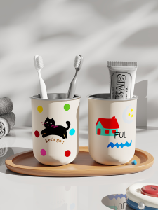 Antibacterial Anti-mold 304 Stainless Steel Toothbrushing Cup High Aesthetic Parent-child Childrens Tooth Cup Couples Cup