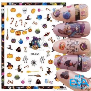 Sticker Dán Trang Trí Móng Tay Dạng Decal 3D Chủ Đề Lễ Hội Ma Halloween Candy DD452 DD453 DD455
