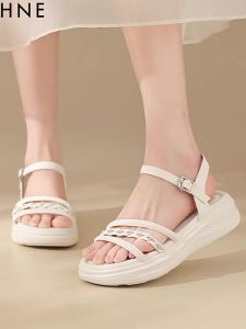 Daphne | Thick Heel Elevating Single Strap Roman Sandals