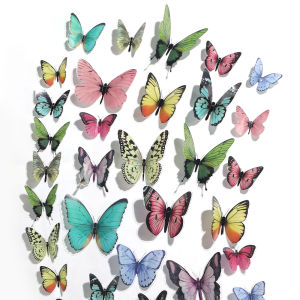 32Pcs Colorful 3D Butterflies Wall Sticker Butterfly for Kid for Home Room Interior Decor Wedding Party Decoration Wall Ornament