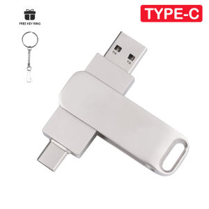 Jaster | Pen Drive 2 IN 1 USB Flash Drive 128GB TYPE-C Memory Stick 64GB For Phone Pendrive 32GB Key Chain U Disk Rotatable Creative Gift