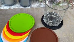 5pcs Silicone Drink Coasters Heat Resistant Non-Slip Cup Coasters for Coffee Cups Wine Glass Tea Cup