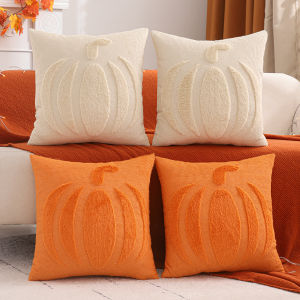 1 PC Halloween Decoration Throw Pillow Cover Pumpkin Quilting Plush Autumn Thanksgiving Harvest Home Decoration For Living Roo