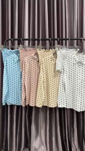 SV 6432 - Povery Polka Set Top | Silvervogue | Atasan Cotton Polyester Pakaian Kasual Wanita