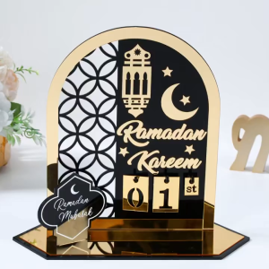 MLADEN Acrylic Eid Countdown Calendar Ramadhan Decoration Islamic Muslim Party Raya Ornament