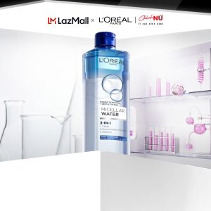 Nước tẩy trang đa năng 3-in-1 LOreal Paris Micellar làm sạch sâu 400ml (xanh dương đậm)