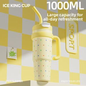 BIZE | Large Capacity Stainless Steel Insulated Tumbler with Double Drinking Straws