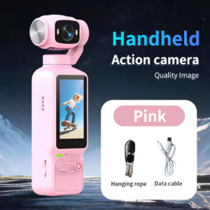 Portable HD 4K Action Camera Manual 90 180 Degree Rotation For YouTube Vlog Video Recording Record Life Handheld Action Camera.