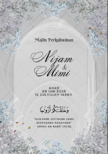 Kad Kahwin Design 58 | Digital | Aqiqah | Pertunangan | Lain-lain | Warna Putih Salji