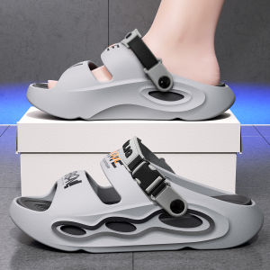 Mens Outdoor Summer Sandals Anti-Slip Wear-Resistant Beach Shoes Comfortable Faux Leather Slippers Casual Sporty Style