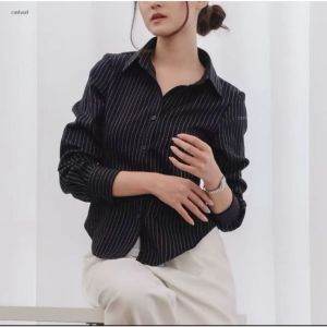 Luna stripe kemeja salur wanita kemeja wanita motif garis