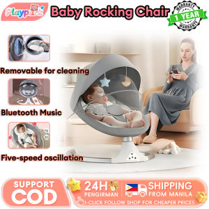 Baby Rocking Chair Electric Adjustable Safety Belt Detachable Tray Bluetooth Music for 6-36 Months Newborn