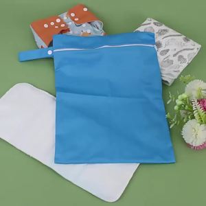 BIAI PUL Solid Color Waterproof Wet Bag Resuable Diaper Bag Washable Sanitary Napkin Storage Bag for Swimsuits Wet Clothes