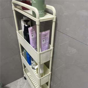 Kitchen Gap Mobile Rack Refrigerator Side Storage Cabinet Easy Assembly Plastic Bathroom Corner Shelf Home Organization