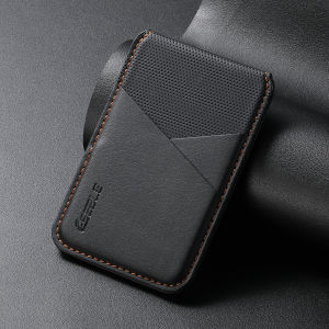 Luxury Leather Cellphone For Magsafe Magnetic Card Holder For iPhone & Samsung Galaxy Smartphon RFID Anti-Skimming Bank ID Card