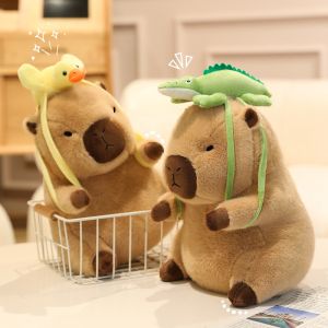 JOJO CASTLE Adorable Spring Outing Capybara Series Plush Toys Soft Comfy 20/30/40cm Cartoon Capybara Doll Wearing Hat/Backpack Gift for Birthday  水豚 卡皮巴拉