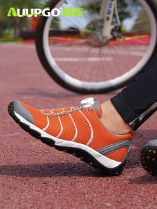 AUUPGO Lockless Cycling Shoes Mens Summer Breathable Road Mountain Bike Shoes Womens Flat Pedal Hard Bottom Bicycle Shoes