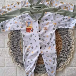 3 Pcs Jumper Sleepsuit Tutup Kaki Bayi Newborn 0 4 Bulan Lengan Panjang Bodysuit Baru Lahir Seri Chipu Baby Bahan Lembut Motif Lucu Terbaru