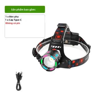 Đèn Pin Câu Cá Chống Nước Có Đèn LED Sạc USB Mạnh Mẽ 550000000LM Với Đèn Huỳnh Quang - Đèn Pin Đội Đầu Công Suất Cao Để Cắm Trại & Đi Bộ Đường Dài