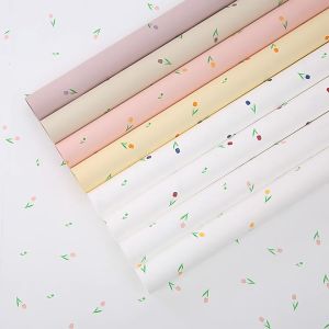 (20 LEMBAR) Flower Wrapping Paper Motif Bunga Tulip Kertas Florist Kertas Buket Bunga KB6179