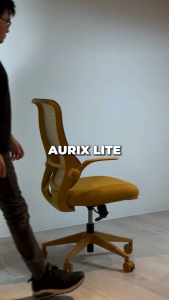 TAKEASEAT | AURIX Lite Ergonomic Mesh Office Chair 9 Stylish Matching Colour Base Flip Up Armrest Mesh Breathable Backre