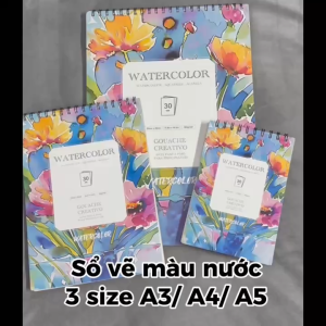 Sổ Vẽ Màu Nước Watercolor 180gsm – Giấy Vẽ Chuyên Dụng 30 Tờ (A3/A4/A5) LIM ART