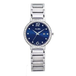 นาฬิกาข้อมือผู้หญิง ALBA Fashion รูปแบบ AH7BK5X สีน้ำเงิน 31 มม. Quartz 3 เข็ม, หน้าปัดสีขาว AH7BK2X