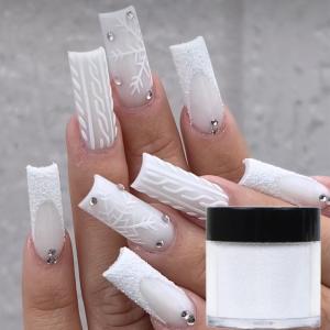 Bột Nhũ Móng Tay Hình Bông Tuyết Trắng Giáng Sinh 10g Hiệu Ứng Phủ Đường Đen Sắc Tố Trang Trí Móng Tay Mùa Đông