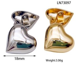 กระดุมโลหะรูปหัวใจ อุปกรณ์ตกแต่งเสื้อผ้าคาร์ดิแกน เสื้อกันหนาว แจ็คเก็ต Shank Button (A-1-F-LN73097)