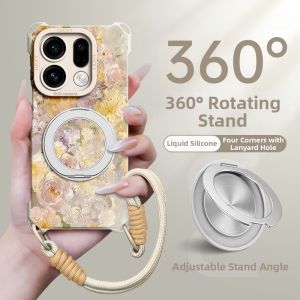 GGUU | Oil Painting Flower Pattern Anti-drop Phone Case with Rotating Bracket Soft